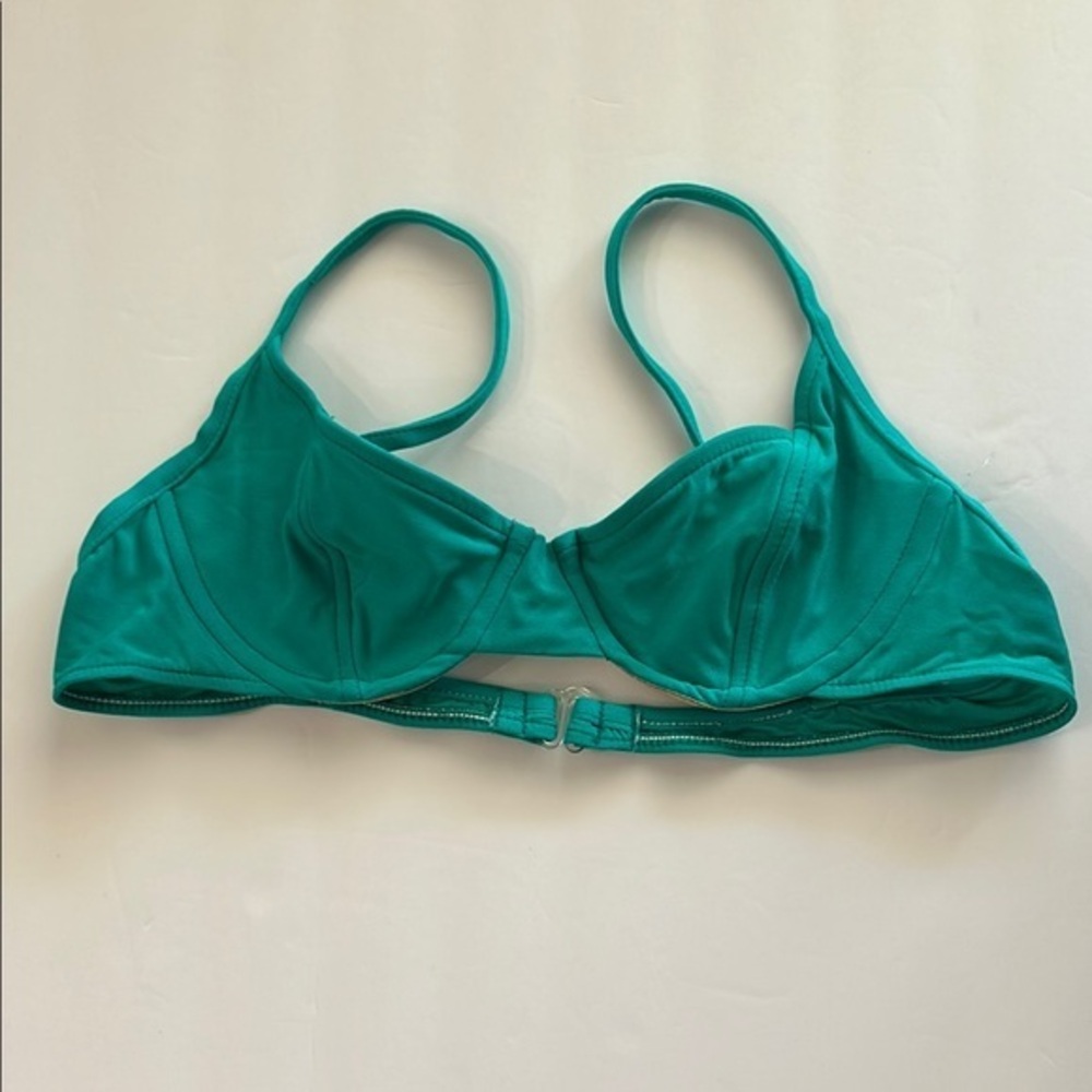 Sun Streak teal underwire bikini swim top size 34B NWOT